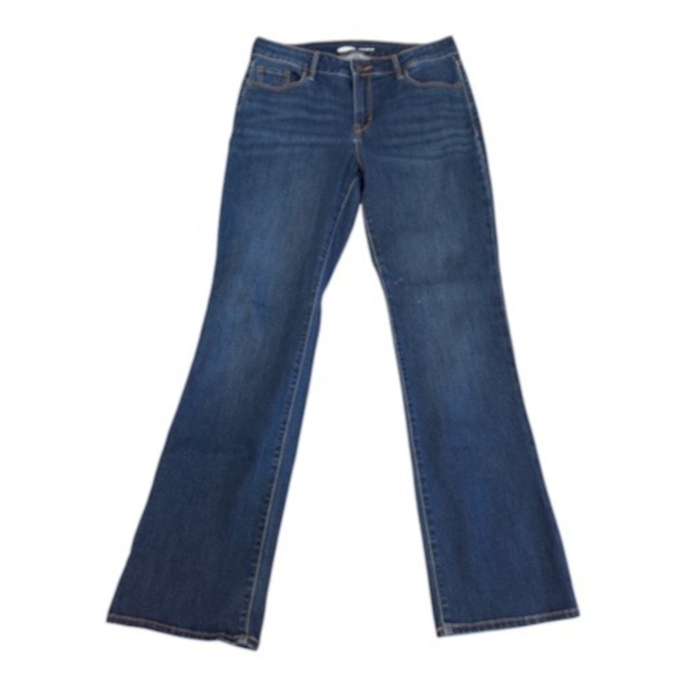 Old Navy Womens Kicker Boot-Cut Jeans Dark Wash Blue Stretch Denim Size 8